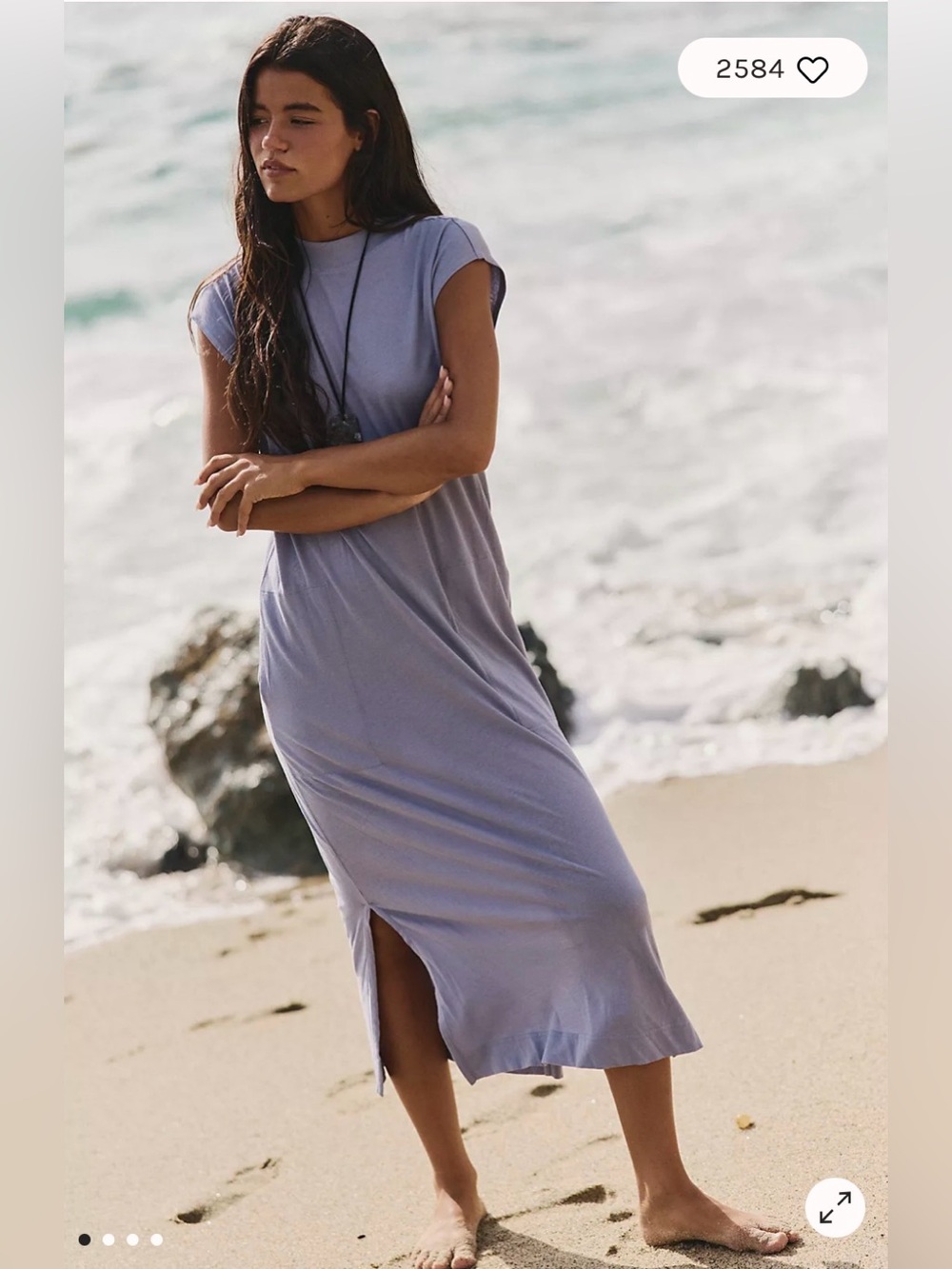 Free People All Day Long Midi Dress, Size Small.